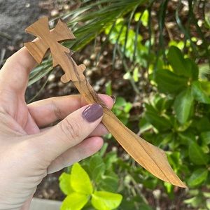 Vintage Olive Wood Letter Opener